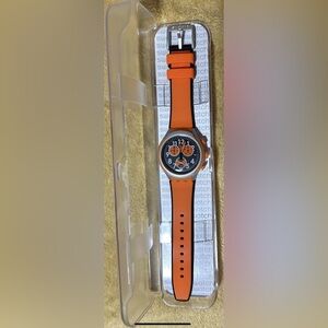 Swatch Irony FEEL STRONG Chronograph Aluminum Orange Silicone Watch